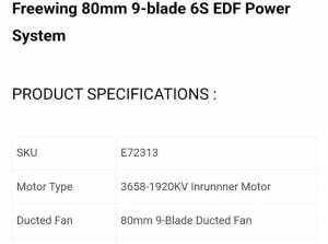 Freewing 80mm 9-Blade EDF