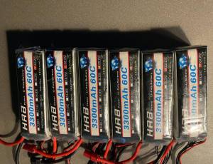 lot 6 batteries HRB 6S 3300mah 60C